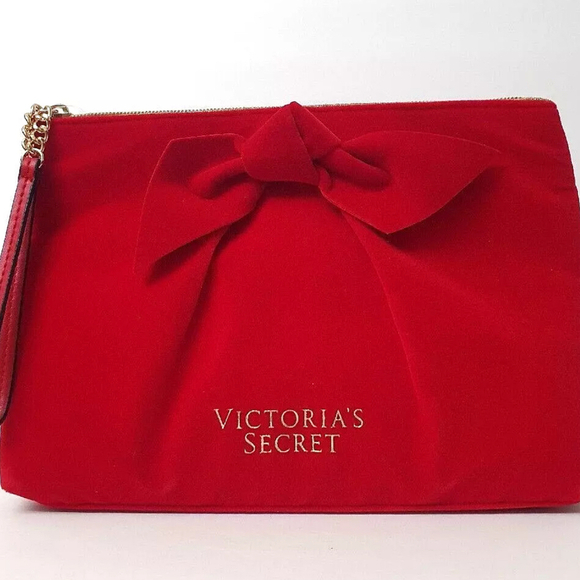 Victoria's Secret Handbags - Victoria Secret RED VELVET GLAM makeup bag.